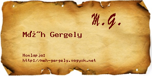 Méh Gergely névjegykártya